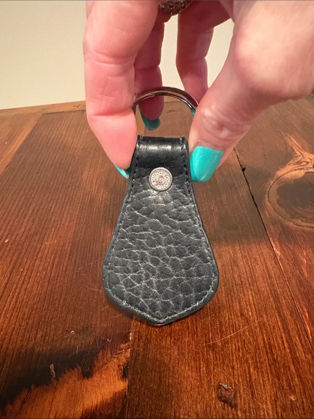 Dooney & Bourke Vintage Brass Duck Leather Keychain